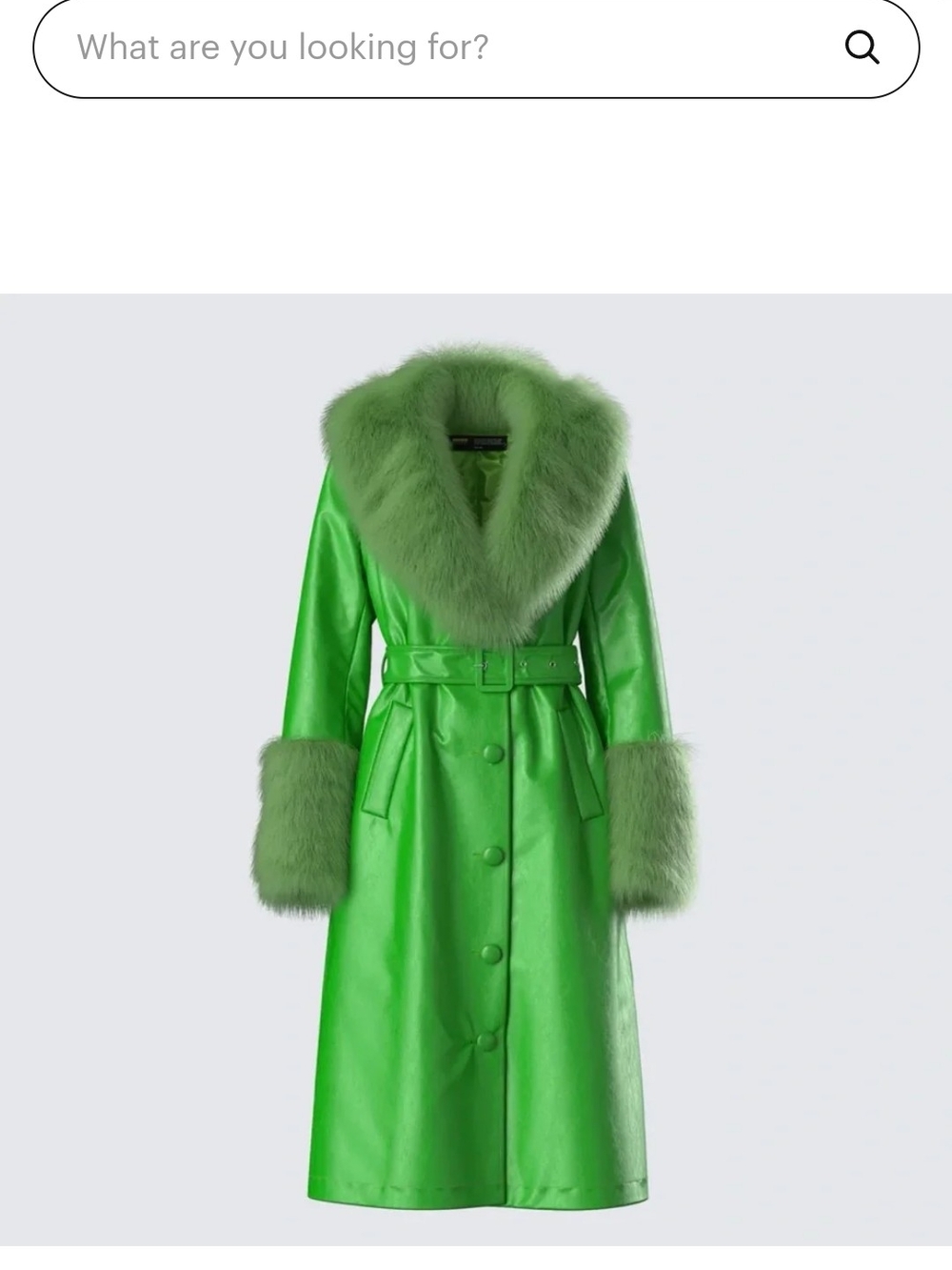 Finesse Women's Chlo Emerald Green Faux Fur Trimmed Jacket - Size M